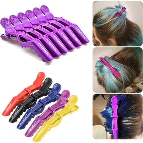 6Pcs Professional Matte Sectioning Clips Clamps Hairdressing Salon Hair Grip Crocodile Hairdressing Hair Style Barbers Clips