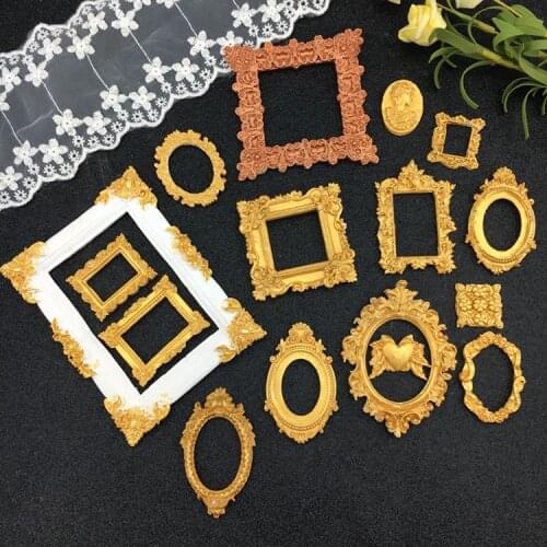 European pattern frame photo frame sugar silicone mold relief retro court style chocolate baking cake decoration liquid tool