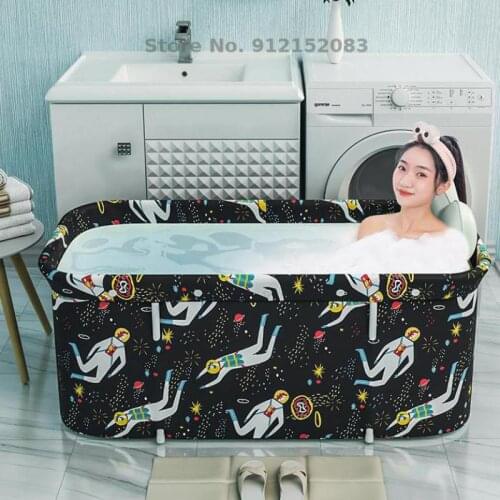 Household full-body foldable adult and child bathing bucket bathing bucket for double lovers plus size thickening sitting insula