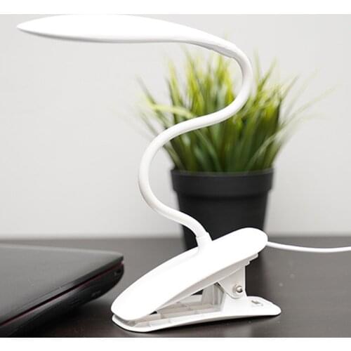 Night Light LED 360° Flexible Clip Desktop Lamp 6000K 1.5W Non-slip Bedside Table Reading Light