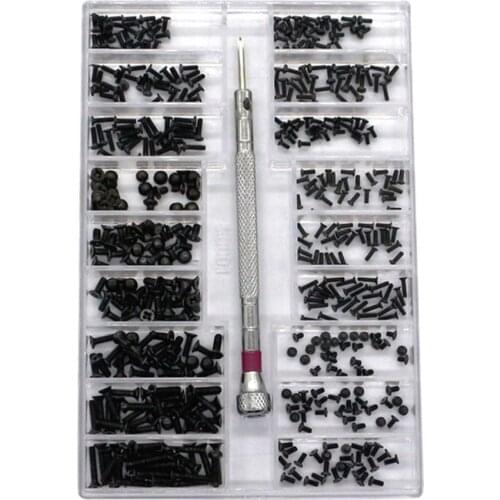 Carbon Steel Screws Eyeglass Sunglass Screws Repair Kit with Screwdriver Watch Eyeglass Repair Screws