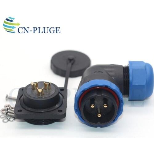 SP28 Waterproof Connector IP68 2 3 4 5 6 7 9 10 12 14 16 19 20 22 24 26 Pin Elbow Nut Cable Connector plug and socket