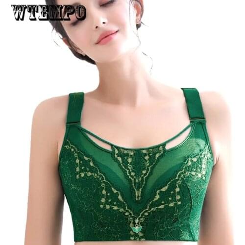 Sexy Lace Bras for Women Plus Size Push Up Bras D E Thin Seamless Invisible Lingerie Female Wireless Brassiere Underwear Floral