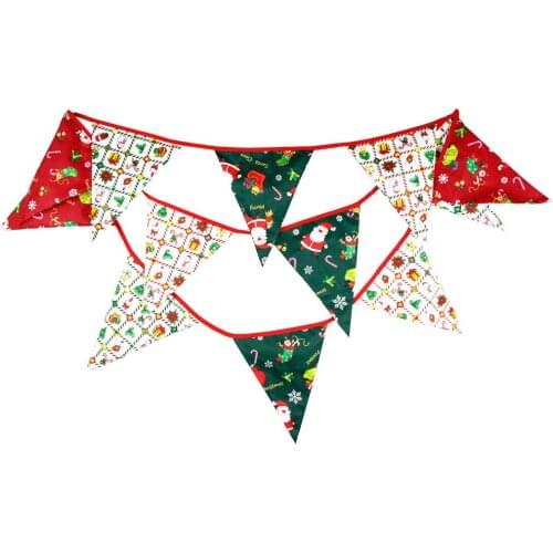 1pcs 3.6M Christmas Cotton Banners Party Decoration Pennant Home Merry Christmas Tress Decoration Flag Holiday Flags