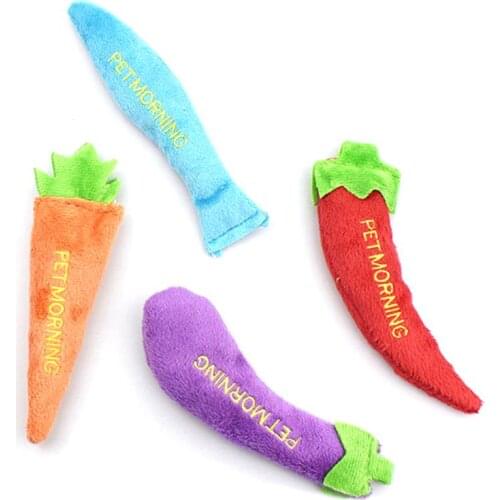 1pcs Cat Catnip Toy Plush Funny Carrot Eggplant Pepper Fish Catnip Toy Cat Chewing Toy Pet Toy Interactive Pet Accessories