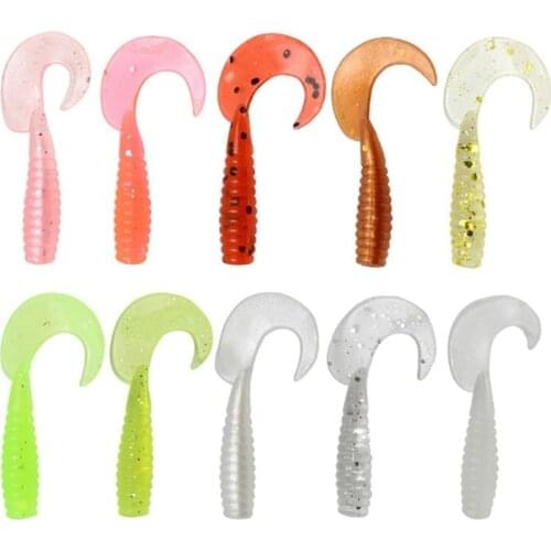 10pcs/lot 40mm 0.7g Soft Rubber Bait Fishing Lure Jig Wobbler Soft Worm Carp Fishing Bait Artificial Silicone Swimbait Hot Sale