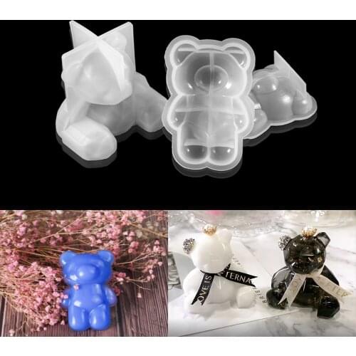 2 Style 3D Bear Silicone Molds UV Epoxy Resin Earrings Craft for DIY Crafts Jewelry Making Aromatherapy Plaster Pendants Mould