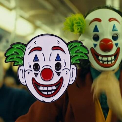 2019 JOKER Joaquin Phoenix Arthur Fleck CLOWN Mask Brooch Lapel Pin Wonderful Movie Moment Clowns Badge