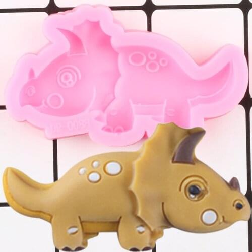 3D Cartoon Dinosaur Silicone Molds Cookie Baking Candy Chocolate Gumpaste Moulds DIY Baby Birthday Fondant Cake Decorating Tools