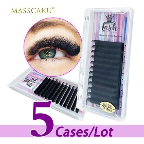 5case/lot Outstanding quality 12 lines synthetic fiber material flat lash trays c d curl faux mink matte flat eyelash extension