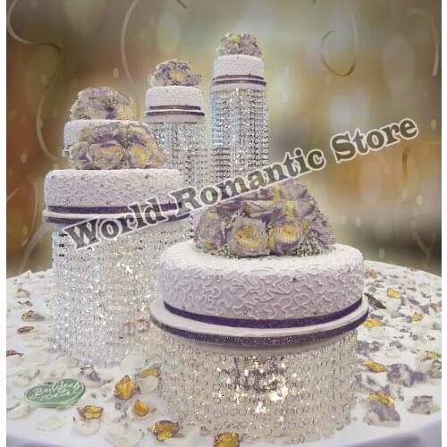 5pcs big size Acrylic Wedding cake stand cupcake display crystal centerpiece diameter of 20cm~35cm wedding decoration