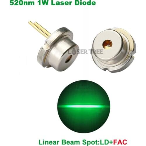 525nm/520nm 1W, high power green laser diode,with FAC, compressed spot technology, linear beam spot