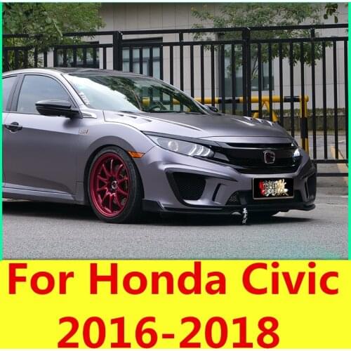 Car racing personality trend traction rope trailer hook HF tow rope front bumper For Honda Civic 2016-2018 10th Gen Sedan