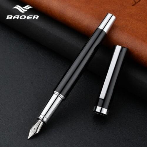 Baoer Fountain Pen Ink Pens Luxury Calligraphy Pen Dolma Kalem Office Stationery tinta caneta tinteiro fuliwen fountain pen gift
