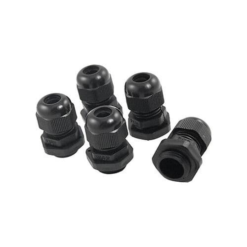 Baomain 50 Pcs PG9 Black Plastic Waterproof Cable Glands Connectors