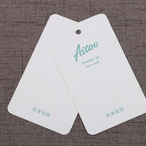 Free shipping 300gsm 200pcs/lot Garment Label Clothing Hang tags Swing coated paper tags custom tag