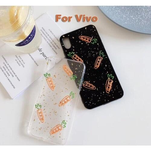 BETHEBEY New Luxury Fashion Glitter Bling Case For Vivo X21 X20 X9 X9S PLUS Soft TPU Fashion Cute Paper Clip Carrot Case Cover