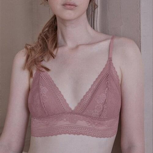 Sexy Woman Bra Lace Bralette Push Up Bras Deep V Wireless Underwear Female Seamless Brassiere Triangle Cup Lingerie Bralet Top