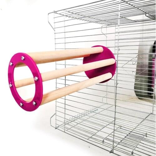 Wooden Pet Chew Toys Mini Roller Hollow Cylinder Teeth Care Molar Toy Parrot Pet Supplies