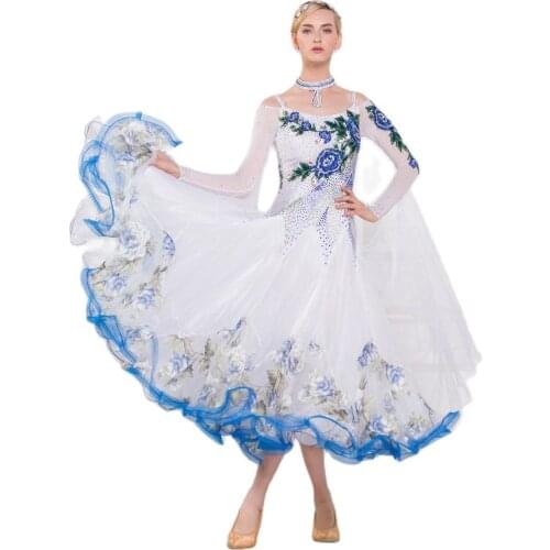 B-16210 Long ballroom dress standard ballroom dance competition dresses waltz dress women dance dresses tango dance dress
