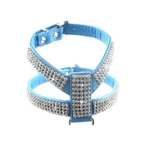 Popular pet rhinestone chest double harness