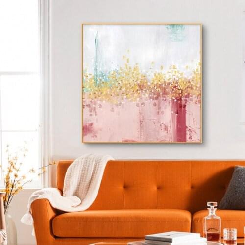 EECAMAIL 5D DIY Luxury Diamond Painting Full Diamonds No Frame French Restaurant Diamond Embroidered Pink Abstract Painting