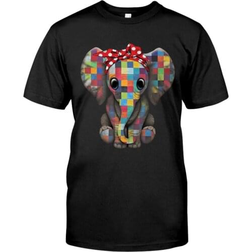 Animal Pure Cotton T-shirt Elephant Graphic Design Printed Short Sleeve Fashion Cool TShirts Harajuku Casual Tee Streetwear Tops
