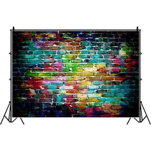 Brick Wall Backdrop Mix Color Brick Wall Party Photography Background Holiday Celebration Photo Booth Studio Decor