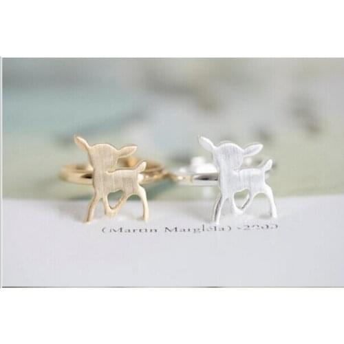 Classic Animal Design Cute Deer Rings Wholesale Three Color Optional