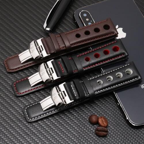 20mm T91 Watch Leather Strap StraSting Strap Steel Strap Handmade Watchband Strap