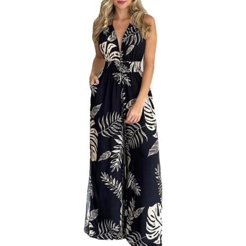 Summer Open Back Jumpsuit Plus Size Women Clothing Pants African Casual Trousers Loose Jumpsuit 2021 New Slim African Clothing