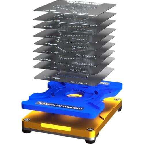 Mechanic iCPU BGA Reballing Stencil Platform For iPhone A8 A9 A10 A11 A12 A13 A14 Motherboard CPU IC Chip Planting Tin Template