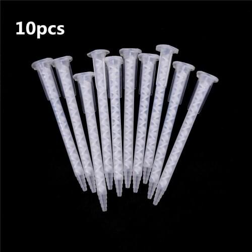 10Pcs Polypropylene Mixing Tube Nozzle Epoxy Resin Tool Dispenser Static Mixer Nozzles MA5.4-17S AB Glue Mixing Head