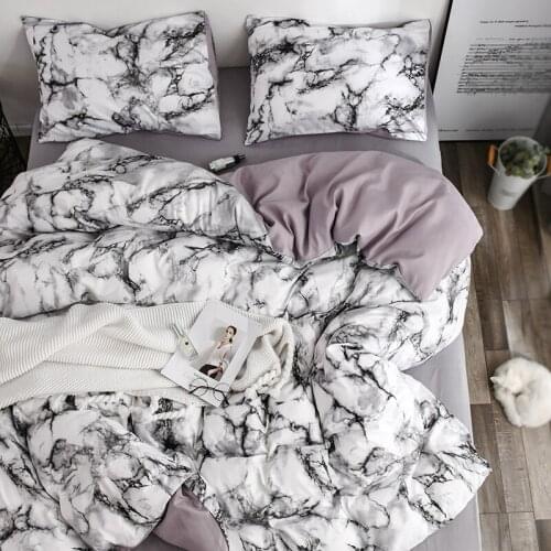 New Marbling Bedding Set Down Quilt Cover Pillow Cover Simple Decorative Pattern Bedding