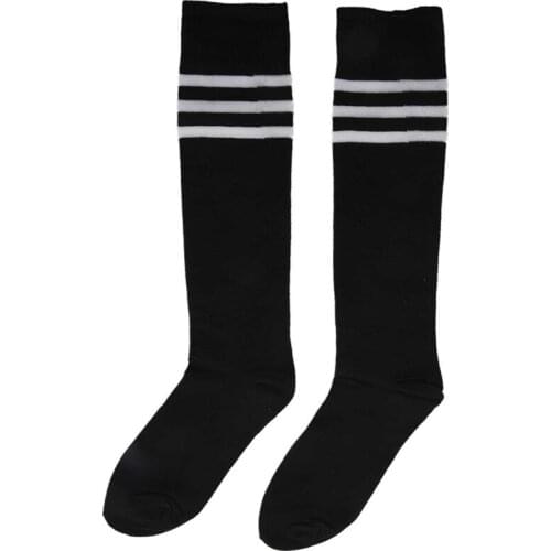 Old School White Stripe on Black Knee High Athletic Sports Tube Sock / Great for Soccer or Any Sports, Also Makes A Good Boot So