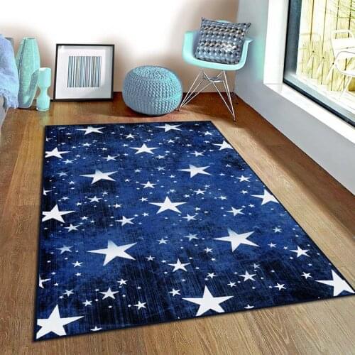 Star pattern kids room carpet, game mat, heart pattern,balloon flying, prince crown, princess crown pattern rug