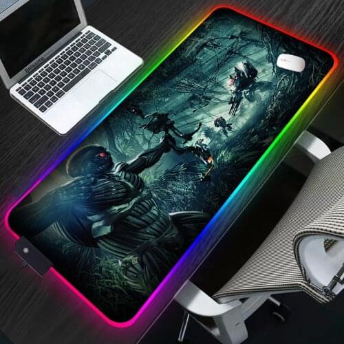 RGB Crysis 3 Mouse Pad Gamer Computer Mousepad RGB Backlit Gaming Accessories Large Mousepad XXL For Desk Keyboard LED Mice Mat