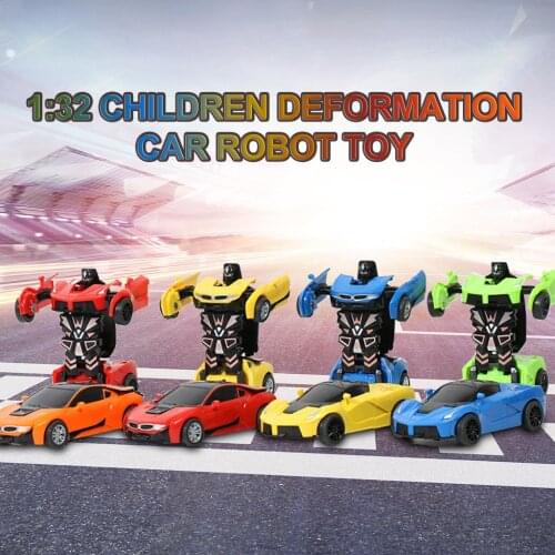 HINST Transformation Robot Toys Car Model Anime Action Figure Toys Pull back Collision Transforming Model Gift for Children
