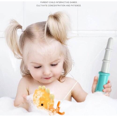 T5EC Water Play Fishing Toy Bathtub Toy Parent-Child Interactive Game Gift w/t 1 Fishing Net 1 Fishing Rod 3 Little TPR Fish