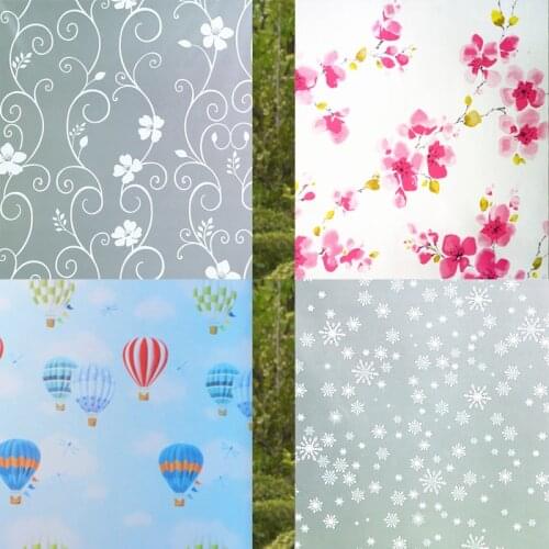 2/5M Self-adhesive Frosted Window Privacy Window Sticker pastepaper-cut frosted Home Decor Vinyl Stained Glass Static Cling Film