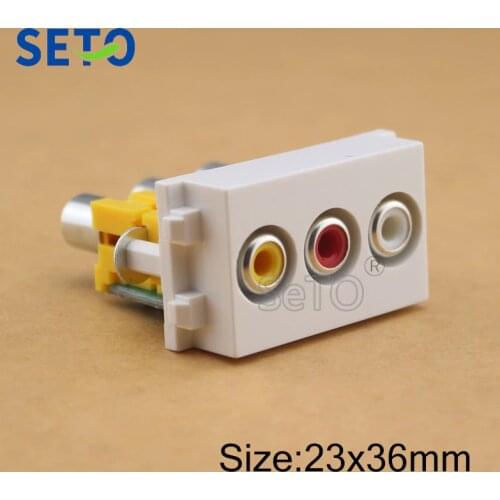 SeTo 128 Type RCA AV Audio Video Module Female To Female Audio Connector Keystone For Wall Plate Socket