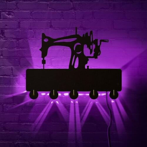 Sewing Machine Design Household Decor Wall Light Hooks Multi-purpose Wall Coat Keys Handbags Clothes Hook Gift For Designer