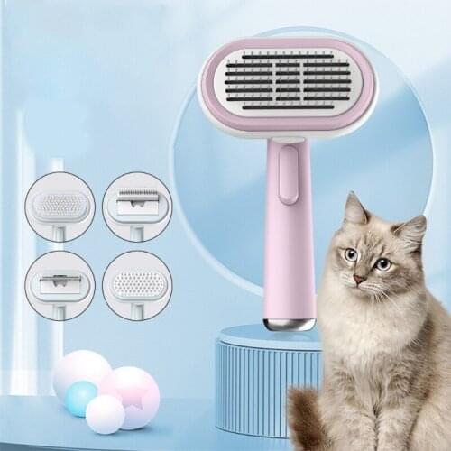 Dog Or Cat Brush For Shedding And Grooming Premium Self Cleaning Slicker Brush 5 In 1 Hair Removal Comb Replace Comb