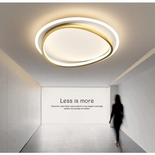 LED Ceiling Lamp For Bedroom Lights Living Room Gold Black Painted Loft Indoor Lighting Lamp Dimmable AC85-240V Dropshiping