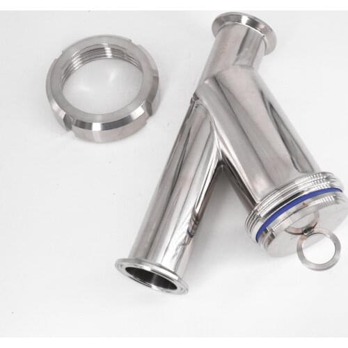3/4" 1" 1-1/4" 1-1/2" Pipe OD x 1.5" Tri Clamp Sanitary Y-Shaped Strainer Filiter SUS 304 Stainless Steel For Beer Brewing