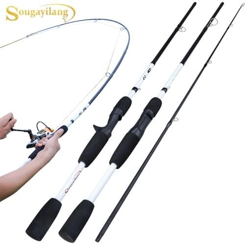 Sougayilang 2/3 Sections Carbon Fiber Spinning/Casting Fishing Rod 1.75m Ultralight Weight Fishing Pole Travel Rod Fishing Pesca