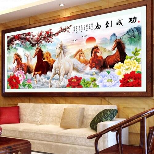 Eight Horses New Needlework Sets For Embroidery kit Full Cross-Stitching Decoration DIY Printed Cross stitch Kit