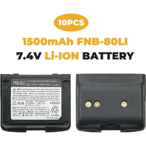 10X Replacement for Standard HX460S Battery - Compatible with Standard Horizon FNB-80Li Battery (1500mAh, 7.4V, Lithium-Ion)