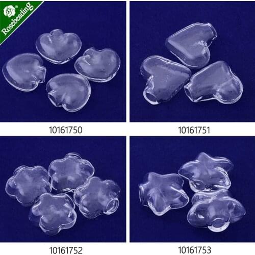 10pcs heart/petal Clear glass for jewelry Necklace Pendant wishing Bottles