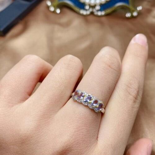 100% Natural Aquamarine Silver Ring for Daily Wear 3mm*4mm Aquamarine Ring 925 Silver Gemstone Ring